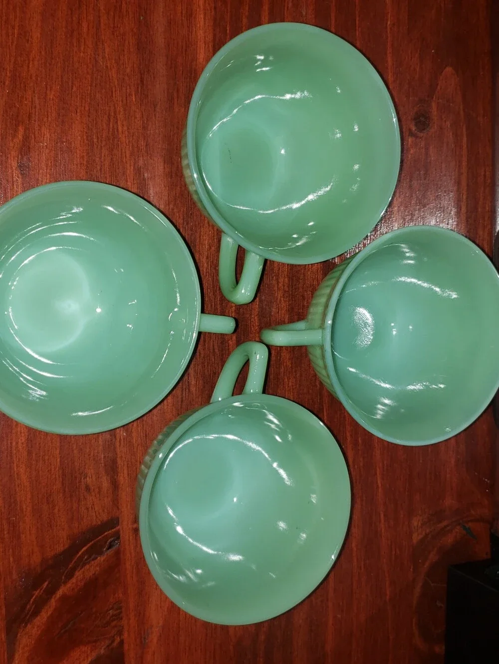 Vintage Ribbed Jadeite Cups